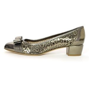 Ferragamo Bronze Leather Laser Cut Shoes Sz 9C (W)